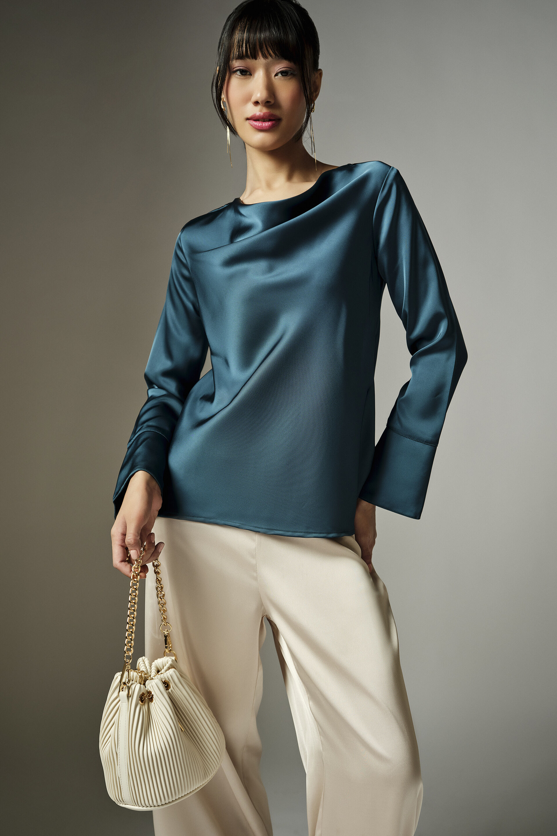 Diena Teal Top, Teal, image 1